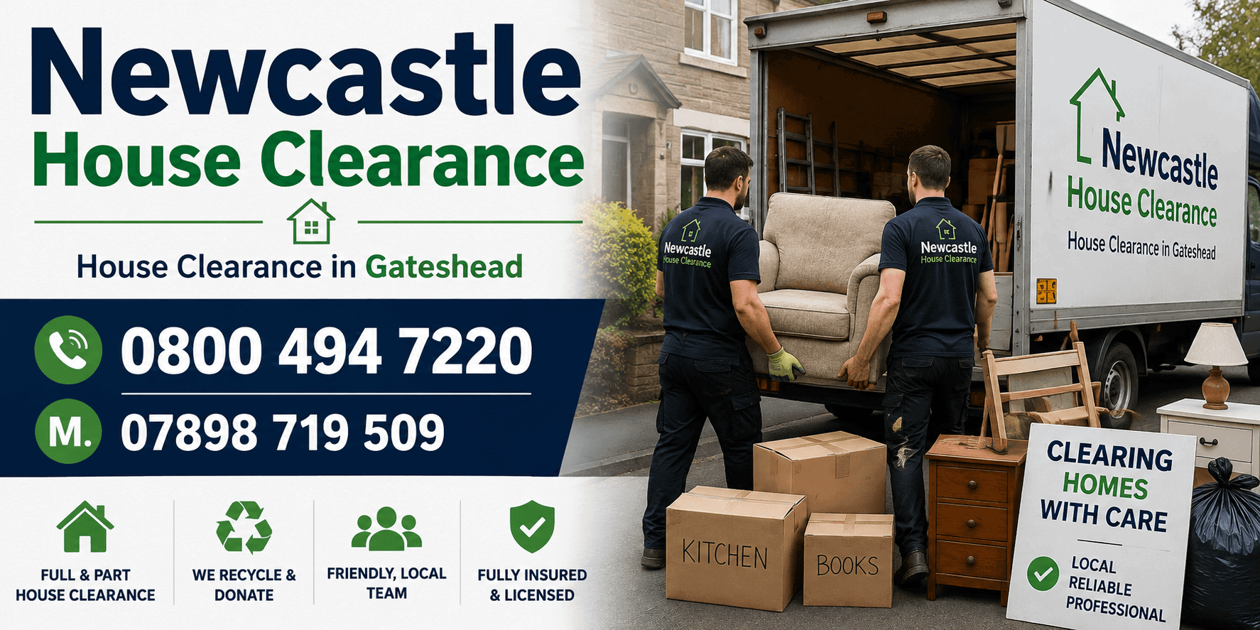Newcastle House Clearance van and team providing house clearance services in Gateshead