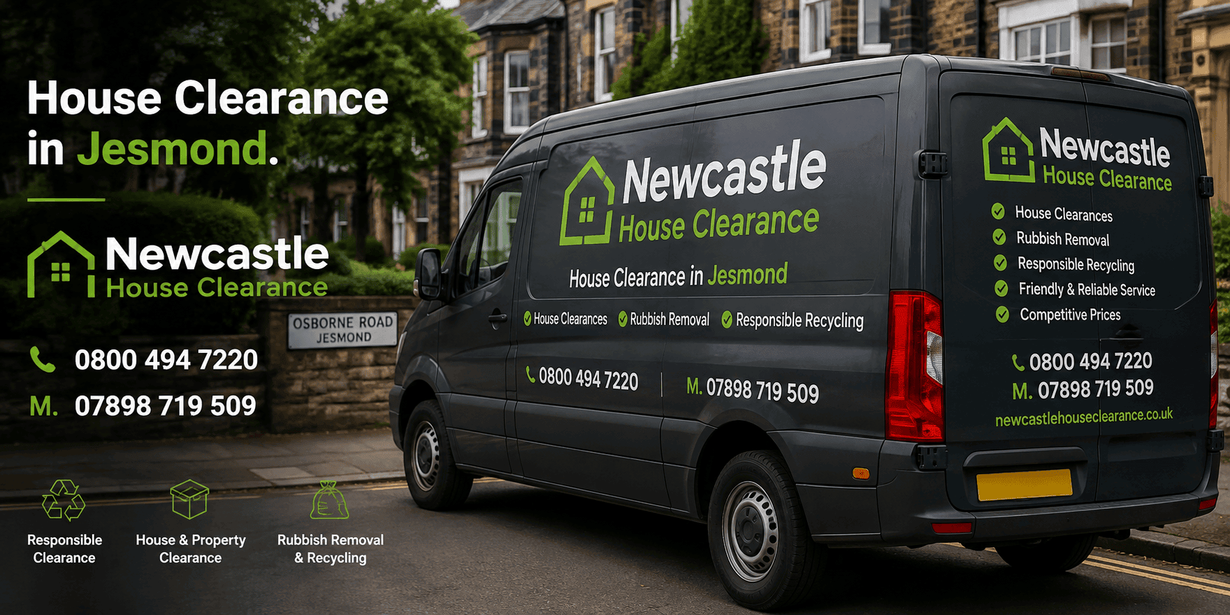 Newcastle House Clearance van and team providing house clearance services in Jesmond