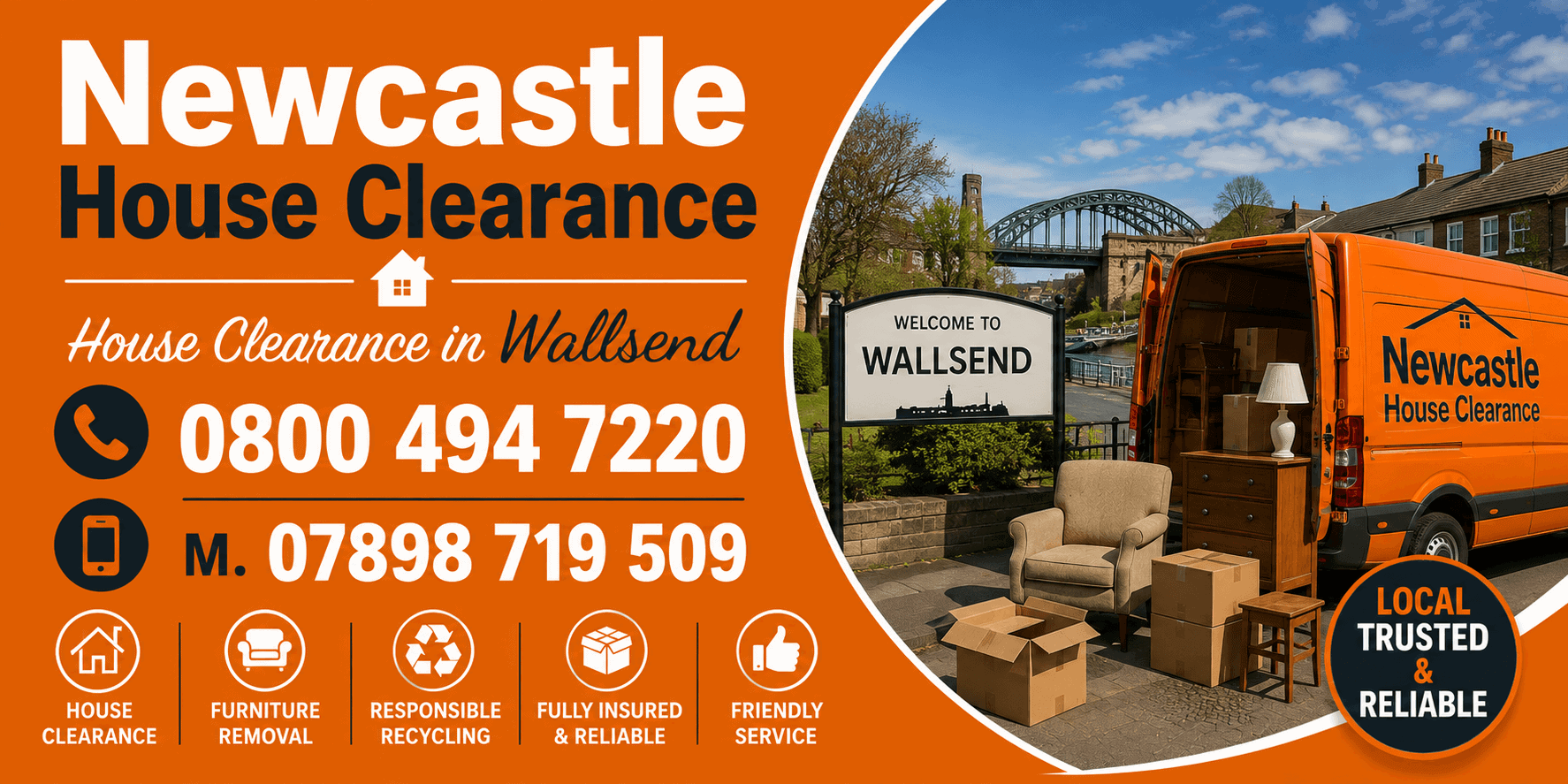 Newcastle House Clearance van and team providing house clearance services in Wallsend