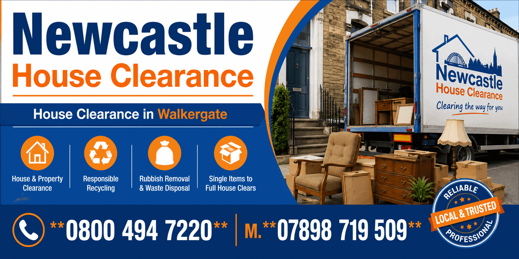Newcastle House Clearance van and team providing house clearance services in Walkergate